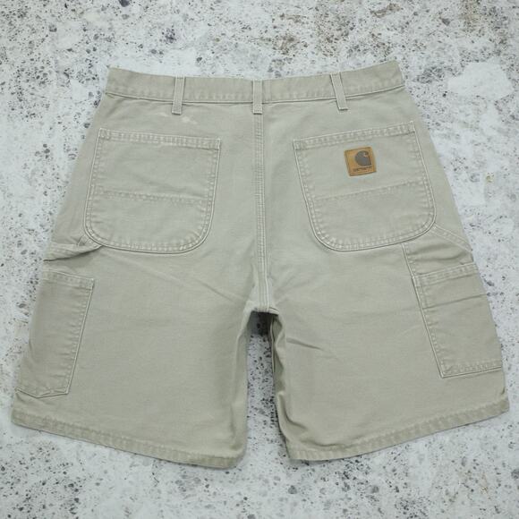 Vintage Y2K Carhartt B25 DES Desert Tan Carpenter Shorts 33x8.35 - Picture 1 of 13